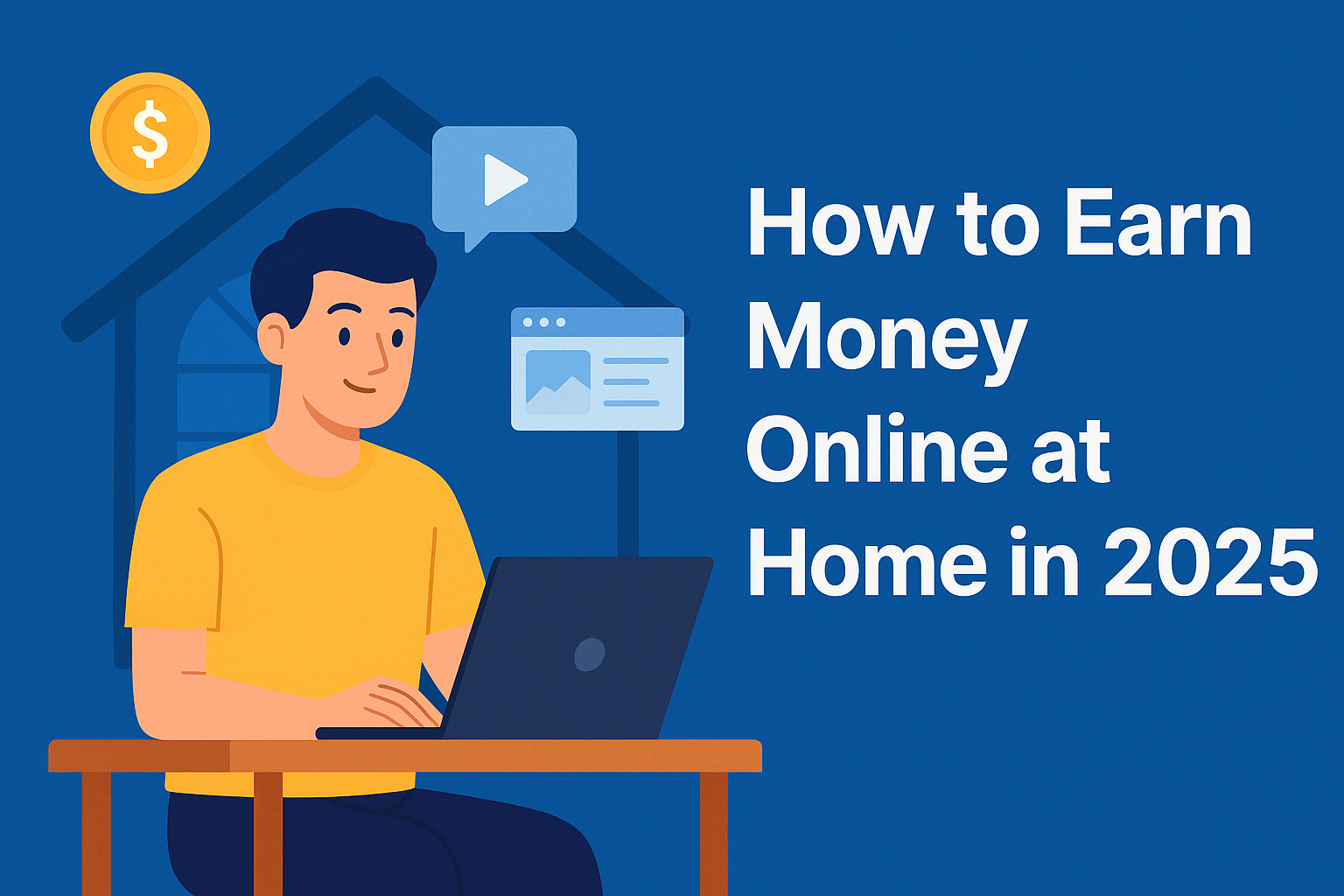 How to Earn Money Online at Home in 2025 this image respest how to earn money online at home